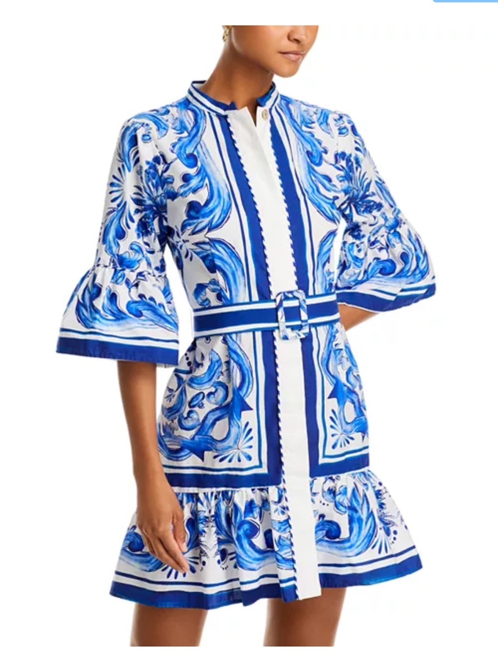 NWT FARM Rio Garden Tiles Off White Mini Dress